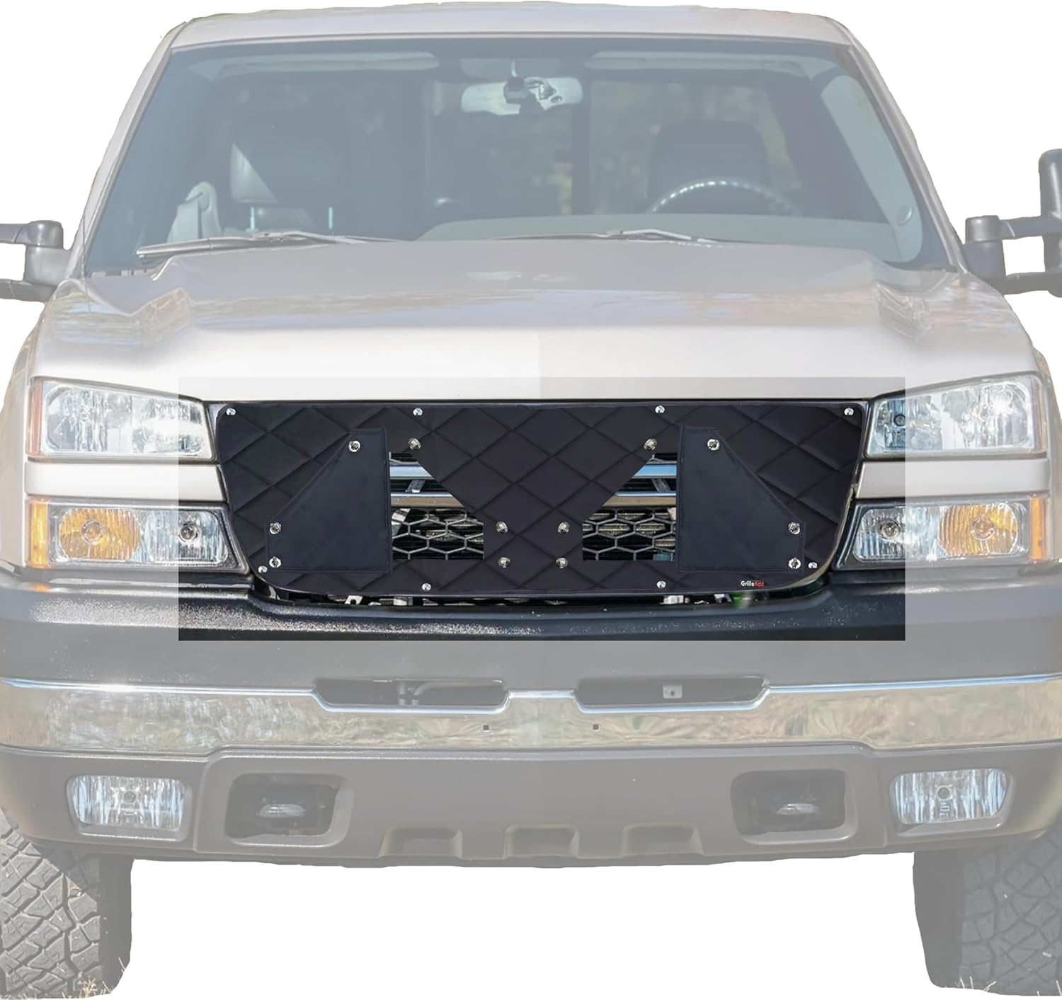 Fits Chevy Silverado 2003-2007 2500/3500 & 2006-2007 1500 (Old Body Style) GrilleAdz Premium Quilted Winter Front Grille Cover (901-14)