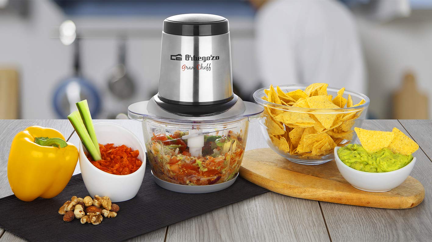 Orbegozo MC 4600 - Picadora eléctrica, 4 cuchillas INOX, 1,2 L, apto para lavavajillas, pica hielo, protección contra sobrecalentamiento, 300 W, 8436044539732