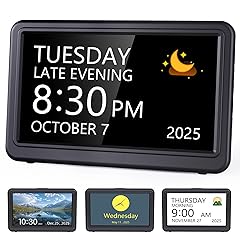 Raynic Date Clock, Digital Clock with 12 Themes, 20 Alarms, 20 Reminders, Semi Automatic Dimming