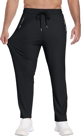 Men's Stretchy Quick Dry Hiking Athletic Pants with Zipper Pockets