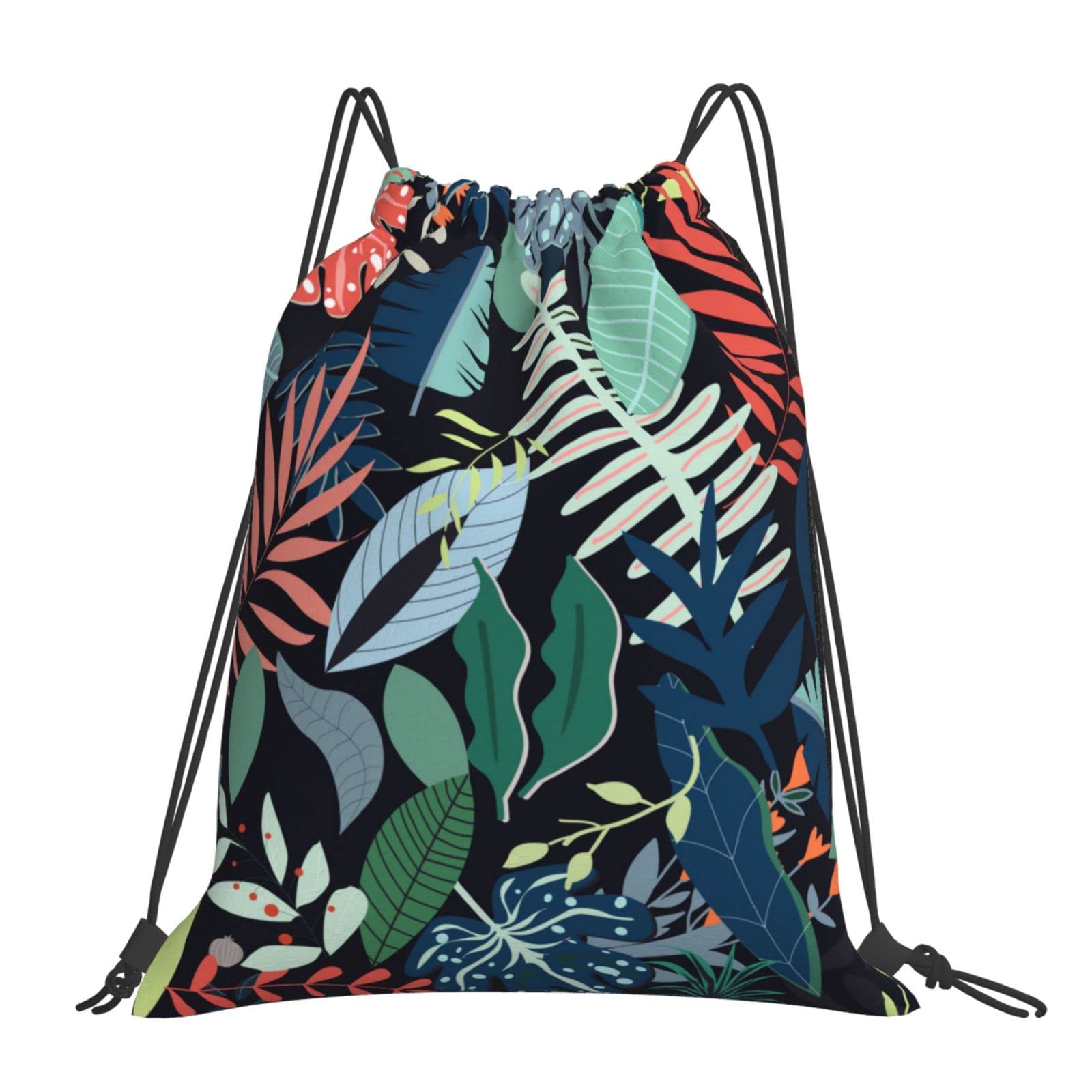 Richugui Drawstring Backpack Colorful Leaves Drawstring Bags Sports Gym String Bag For Women Men Backpacks Training Yoga Bags