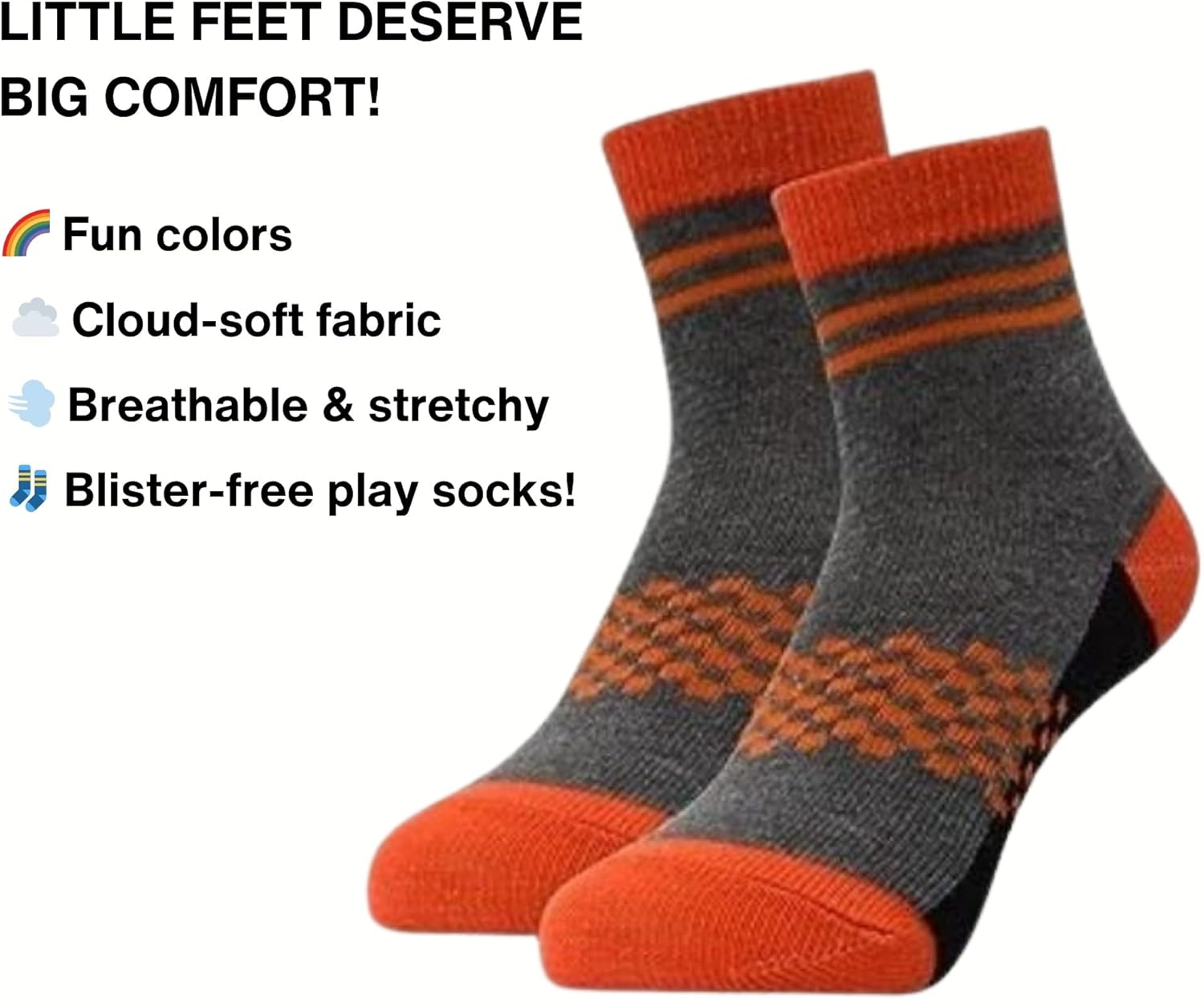 Boys Socks Girls Crew Socks, 12 Pairs Athletic Colorful Cushioned Sock, Soft Comfortable for Active Kids Aged 2-14 - Image 8