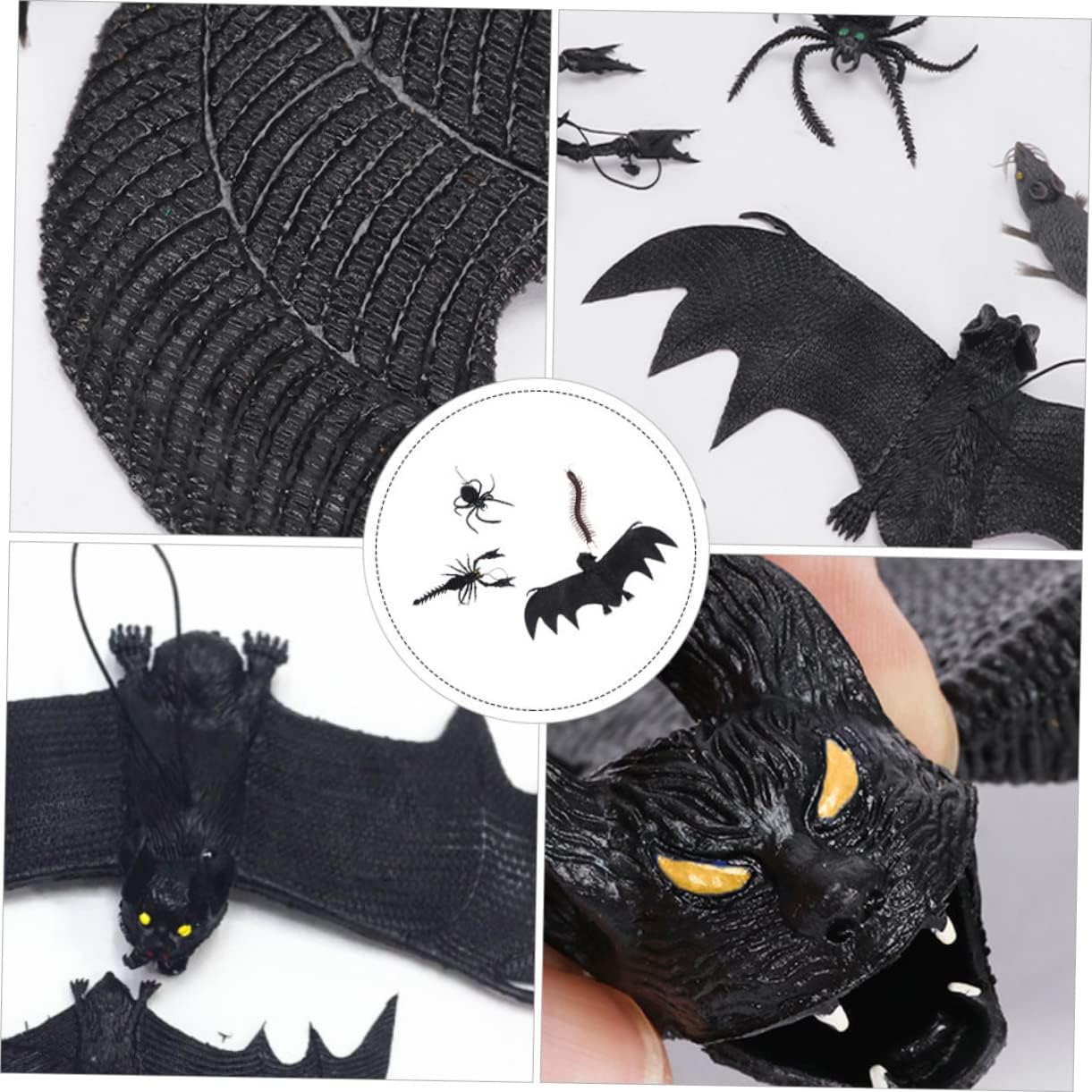 Hemoton 3pcs Creative Bat Hanging Decor Vivid Simulated Bats for Halloween Parties Spooky Home Decoration and Fun Prank Props for Walls Ceilings and Doors