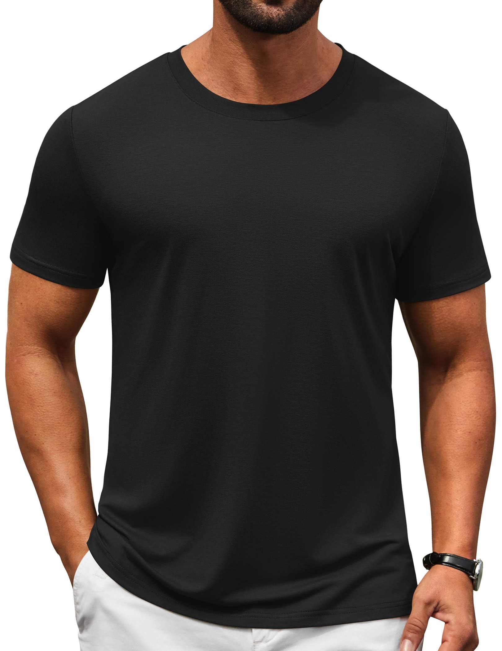 COOFANDY Mens T-Shirts Short Sleeve Crew Neck T Shirts Casual Classic Basic Tee Shirts