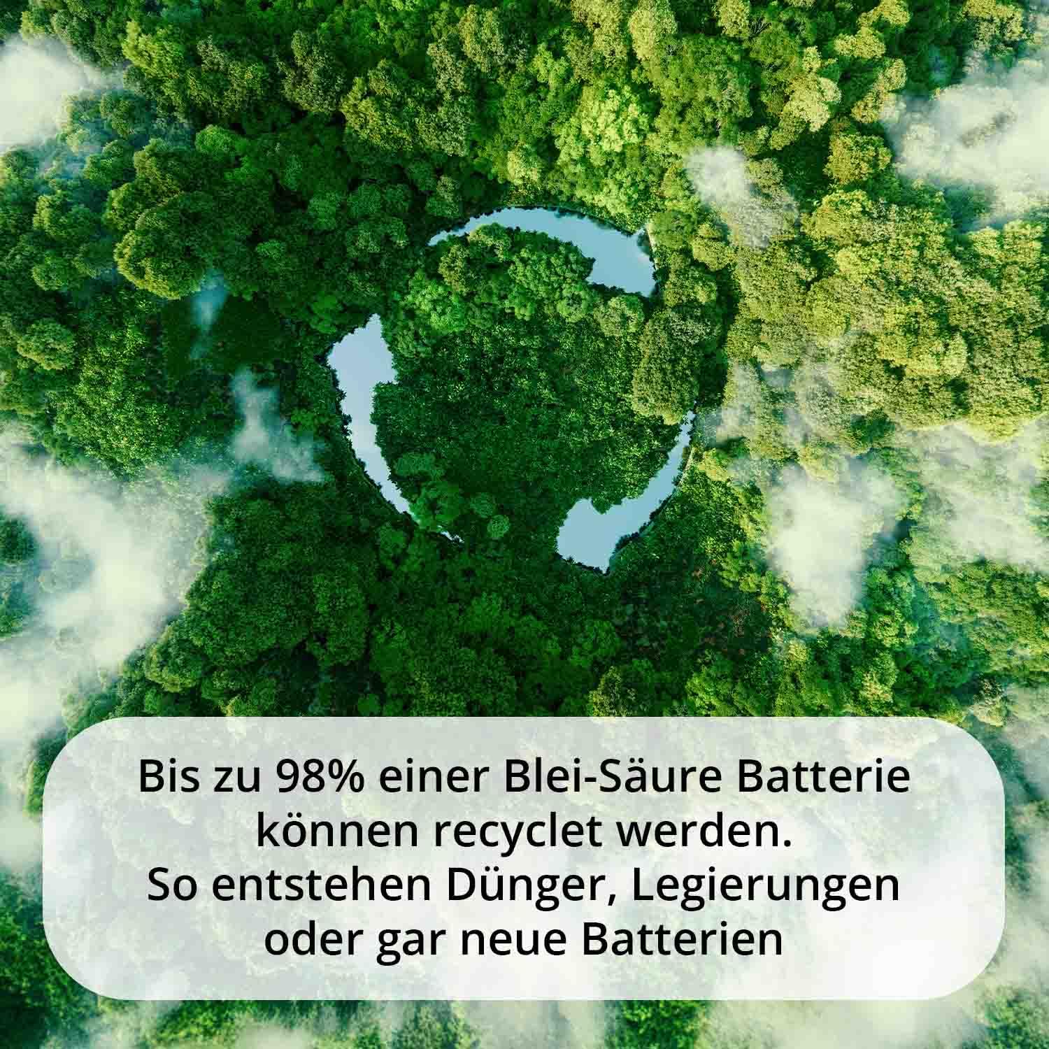 HeyVolt Asia Autobatterie 12V 42Ah 340A/EN Starterbatterie, absolut wartungsfrei ersetzt 35Ah 40Ah, Pluspol Links