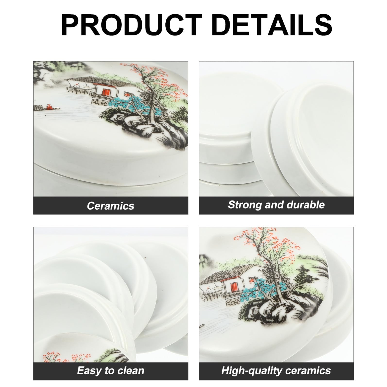 Sewroro Palette Céramique avec Couvercle Ensemble De Plateaux Élégants pour Bijoux Peinture Aquarelle Et Organisation Accessoires
