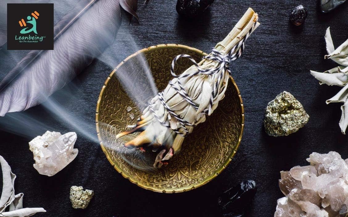 Astha Leanbeing 100Gms Dried Sage Leaves for Tea (Whole) | Smudge Smudging | Energy Reiki | Removes Energy Blocks.