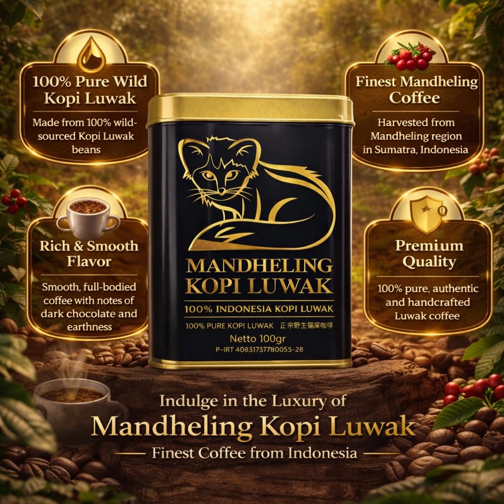 Worcas Mandheling Wild Kopi Luwak Premium Indonesian Coffee Tin
