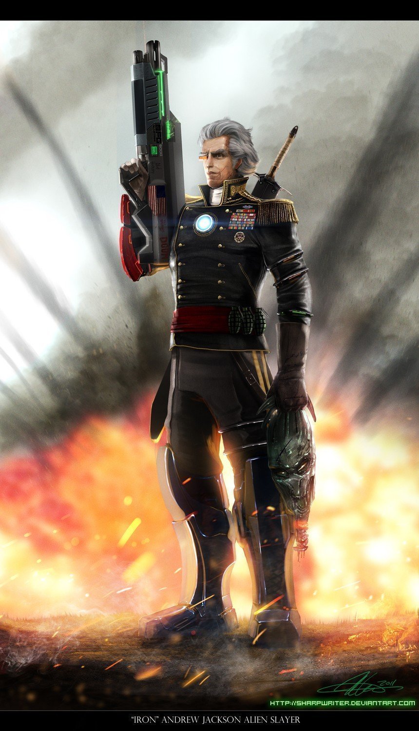 Poster - Andrew Jackson: Alien Slayer (two sizes available) - Epic American President Art by Jason Heuser (Sharpwriter)