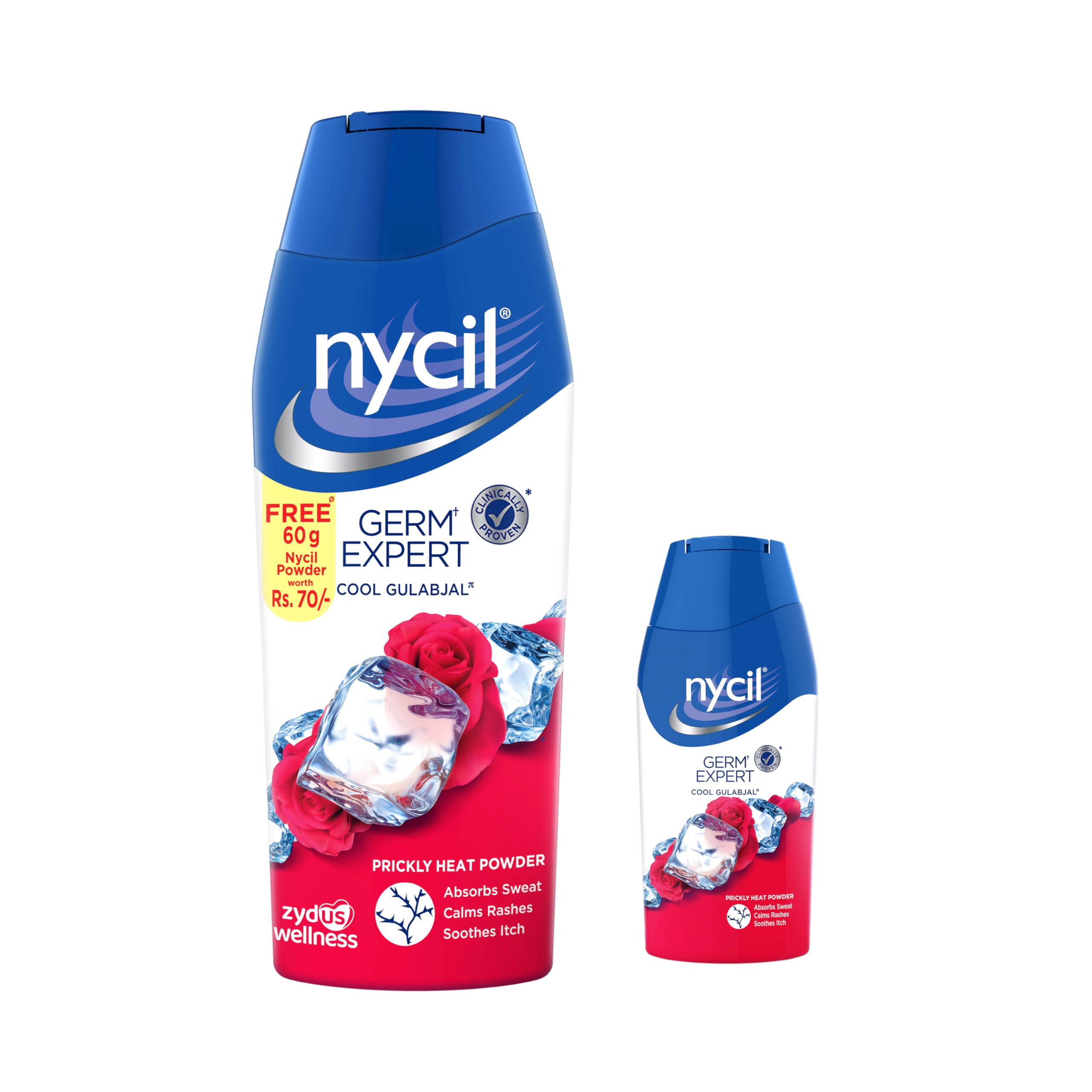 Nycil Germ Expert Prickly Heat Powder, 150gm+50gm, Assorted Fragrances (Cool Gulabjal)-image-40