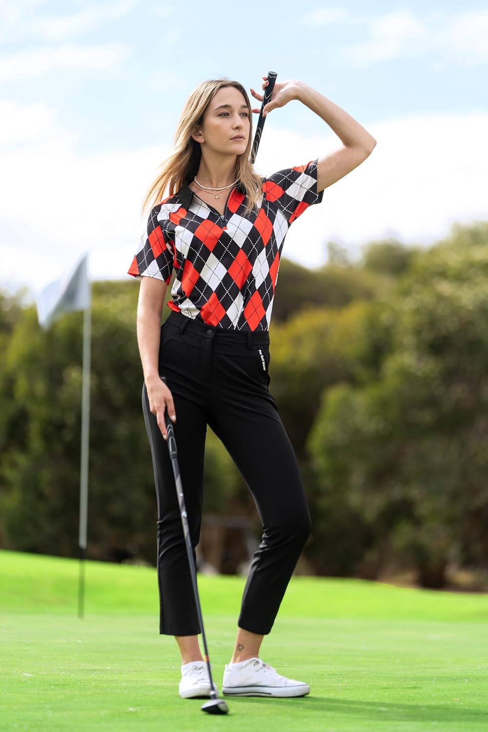 Soneven Women's Short Sleeve Golf Shirt Moisture Wicking Athletic Golf Polo Shirts Tennis Shirts Dry Fit