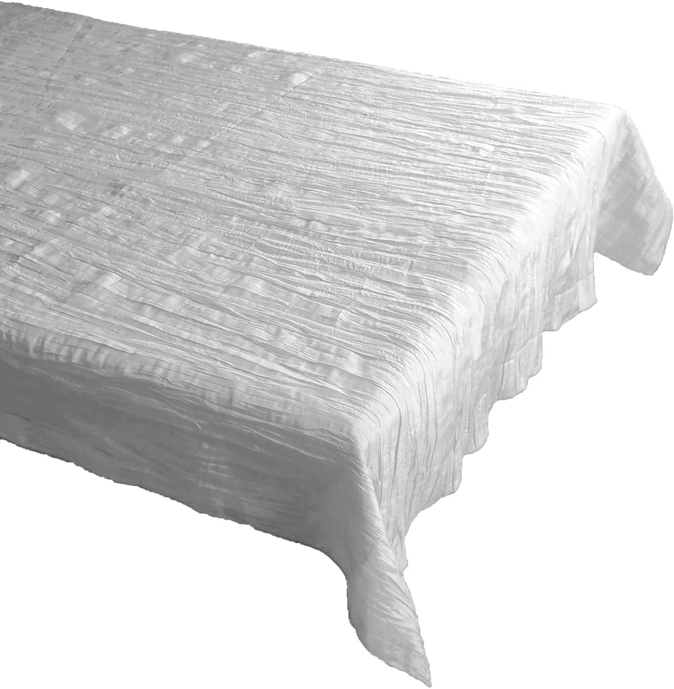 Zen Creative Designs Crinkle Crushed Taffeta Tablecloth Kitchen Party Events Wedding Venue Table Decor (58" x 84", Orange)