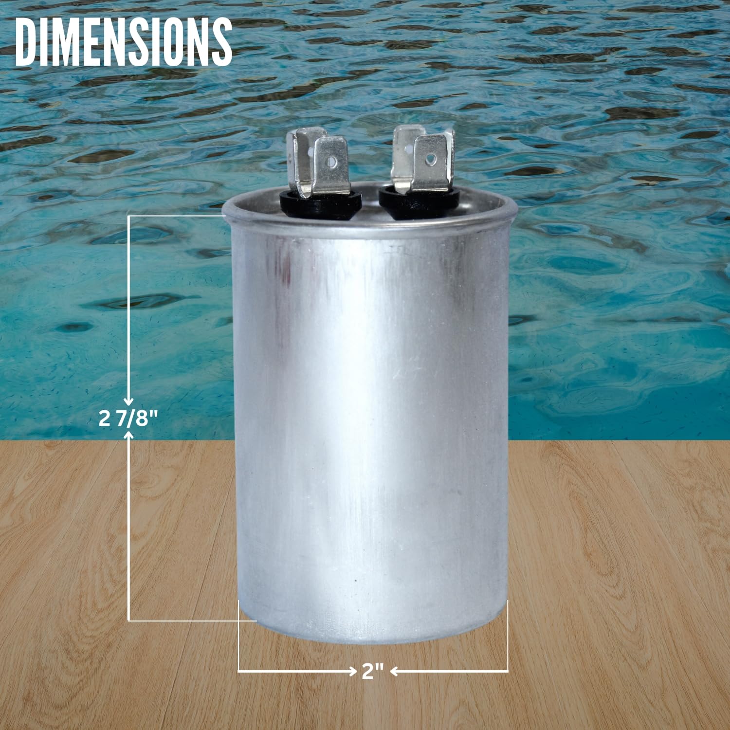 Swimming Pool Pump Motor Capacitor 35uF Compatible with Pentair Whisperflo, Superflo, Jandy Stealth, Hayward and Waterway Speed Pumps - 370V 50/60Hz (35 ±5%, 2 Pack)