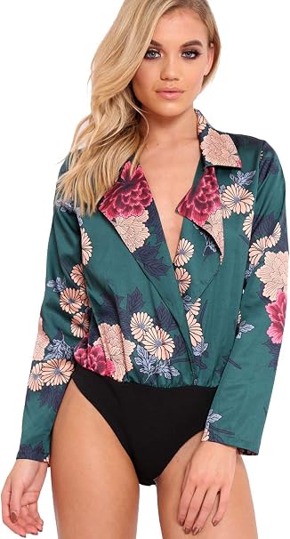 Tuta Floreale Donna Corta Boho Hippie Chic Jumpsuit Maniche Lunghe Fantasia  Tute Scollo V Playsuit Bodysuit Top con Triangolo Pagliaccetto Autunnale  Moda Blusa Satin Rompers Shorts Monopezzi e Tutine : Amazon.it:  Abbigliamento