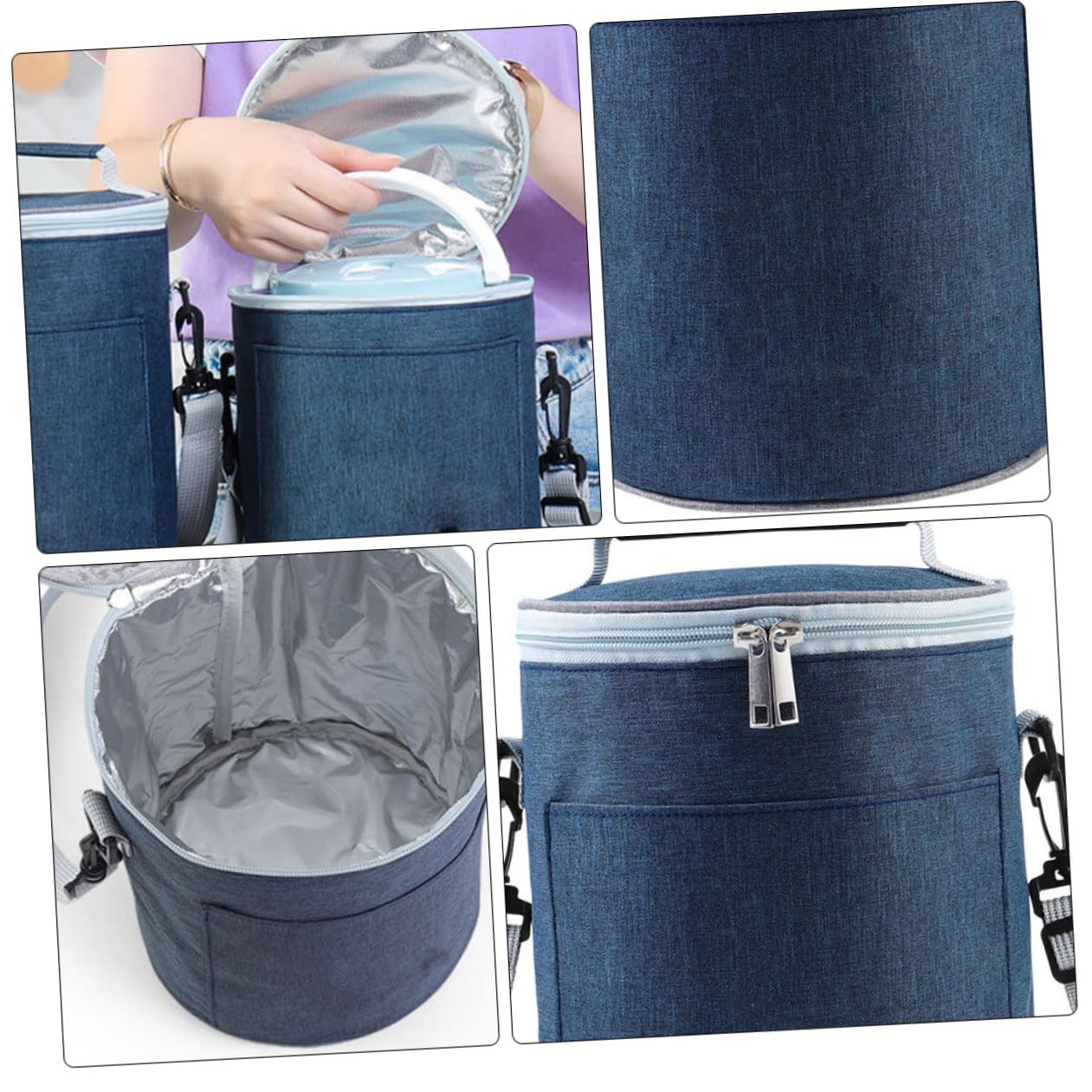 Tragbare Thermotasche aus Oxford Gewebe, Marineblau