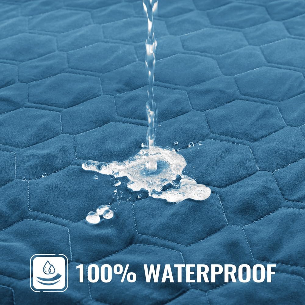 Nanbowang Waterproof Dog Bed Cover - Washable, Quilted Pet Pillow Replacement - Easy to Remove Hair - Lovely Puppy Bed for Dog/Cat 40x53x6