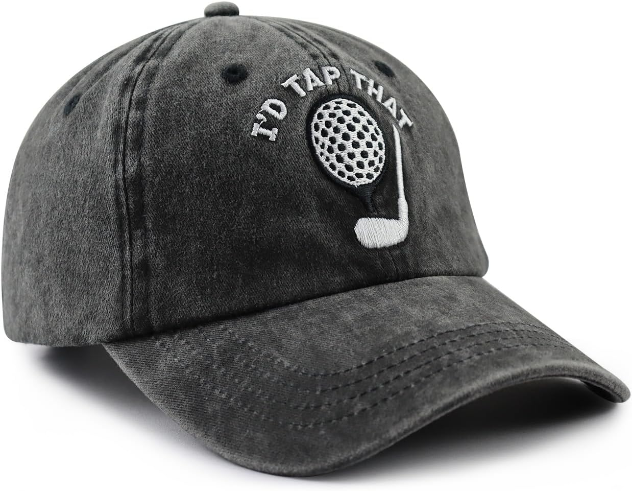 I'd Tap That Golf Hat for Men Women, Funny Adjustable Cotton Embroidered Golfer Baseball Cap - Image 3