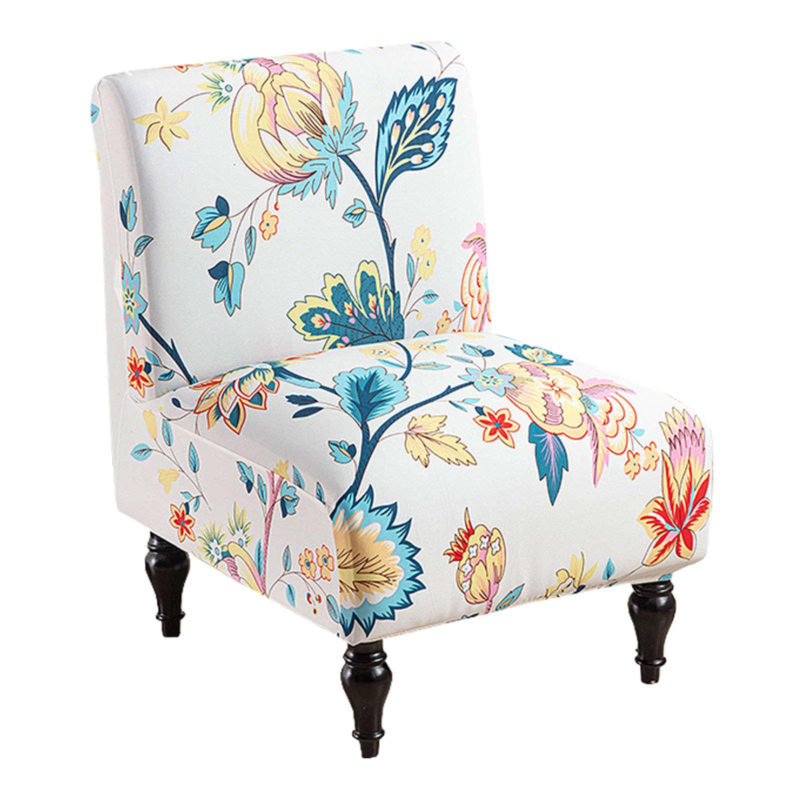 Jhld P Stretch Armless Accent Chair Covers, Spandex Armless Accent Chair Slipcovers Rinted Soft Armless Chair Slipcovers With Elastic Bottom Non Sli Armchair Covers For Living Room-1 Iece