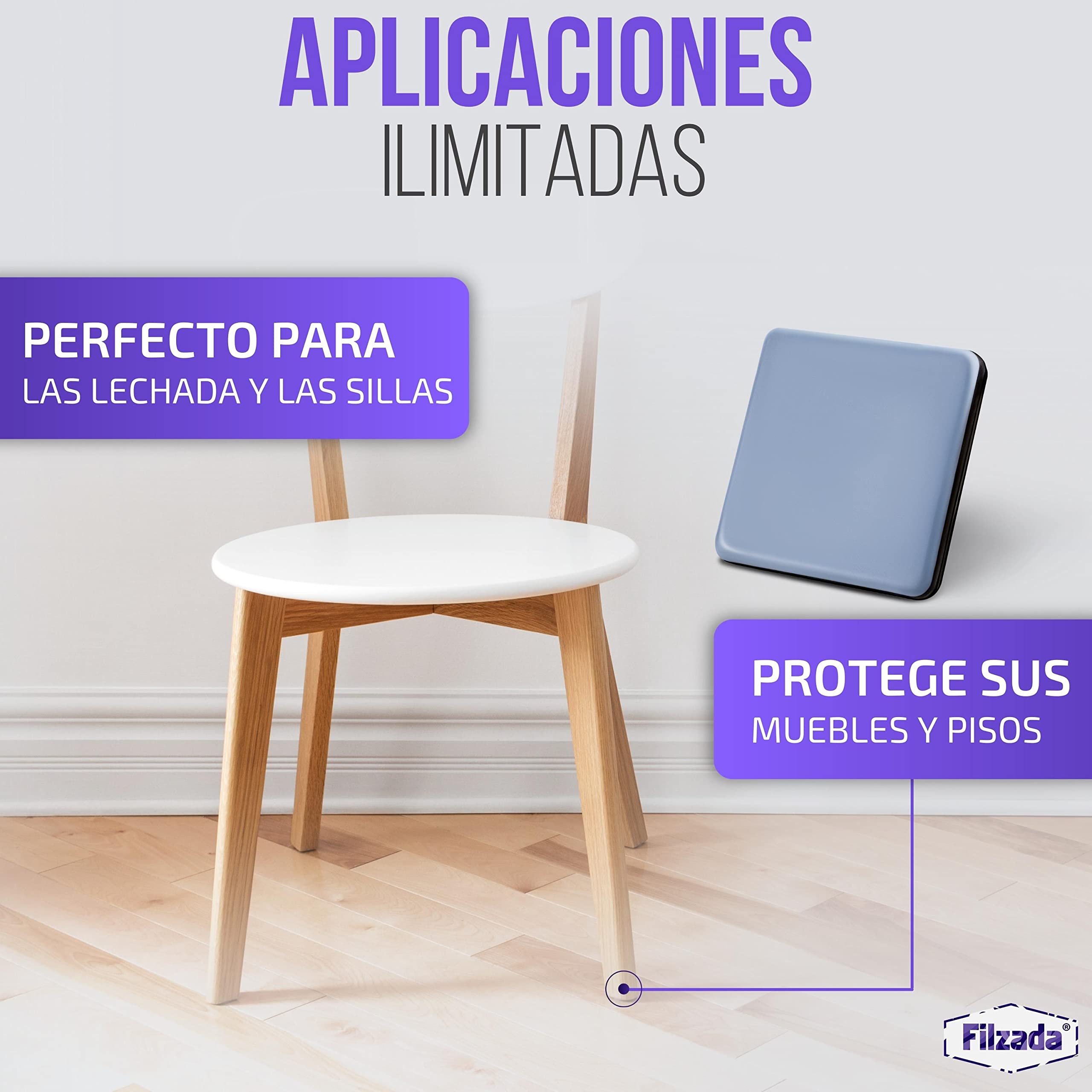 Filzada® 26x Almohadillas de Teflón para Muebles Autoadhesivo - 50 x 50 mm (Cuadrado) - Deslizadores Profesionales de Muebles/Deslizadores de alfombras PTFE (Teflón)