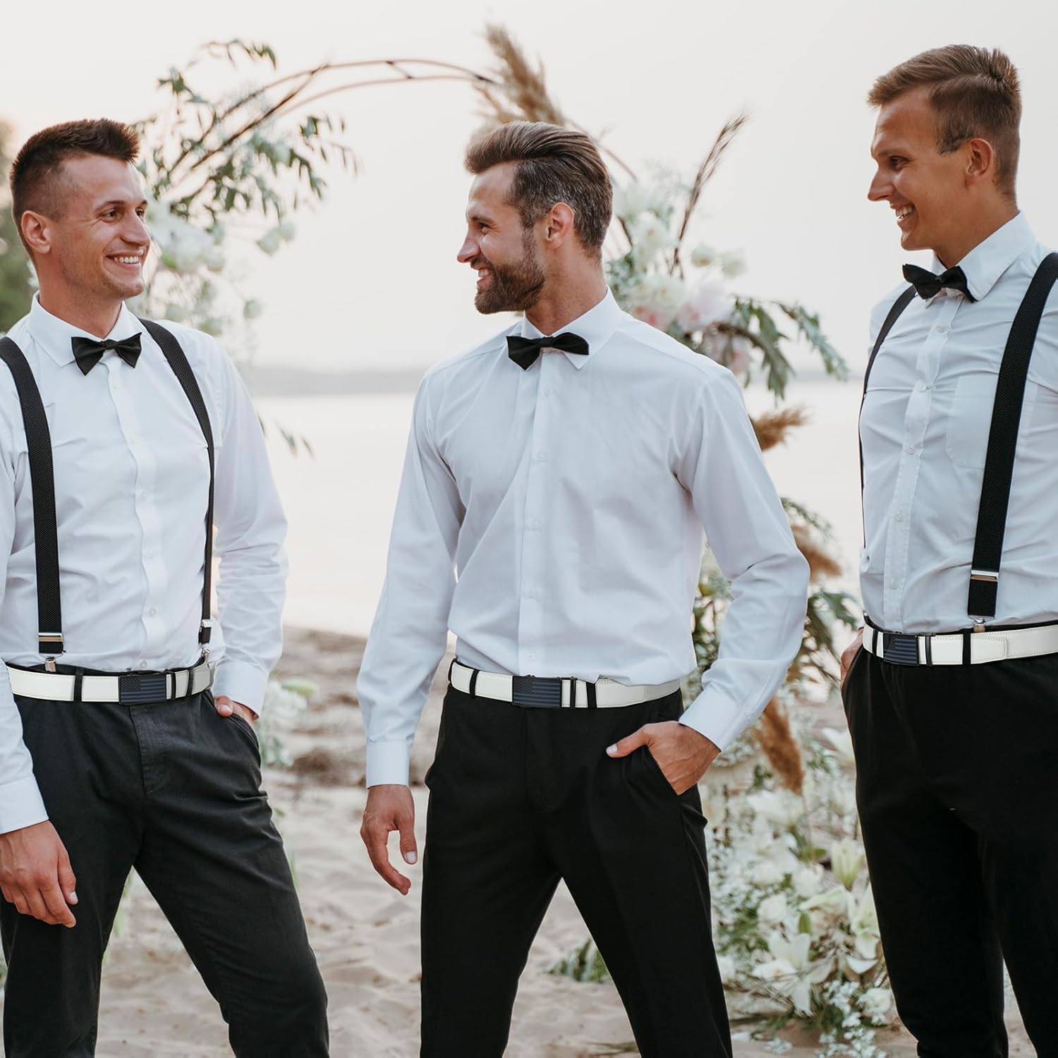 SANSTHS Men's Belts Leather Ratchet Dress Belts for Men with Adjustable Slide Buckle in Gift Box - Image 6