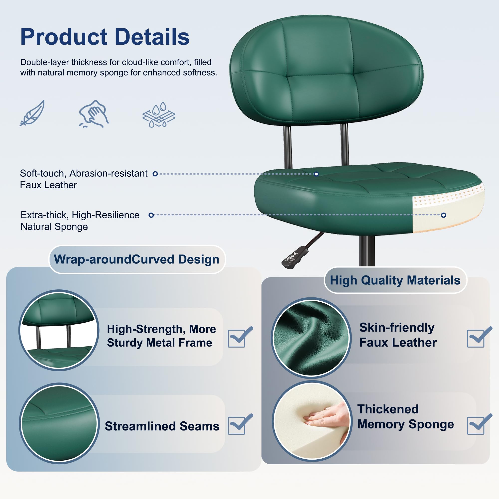 Misolant Vanity Chair With Back, Small Armless Cute India