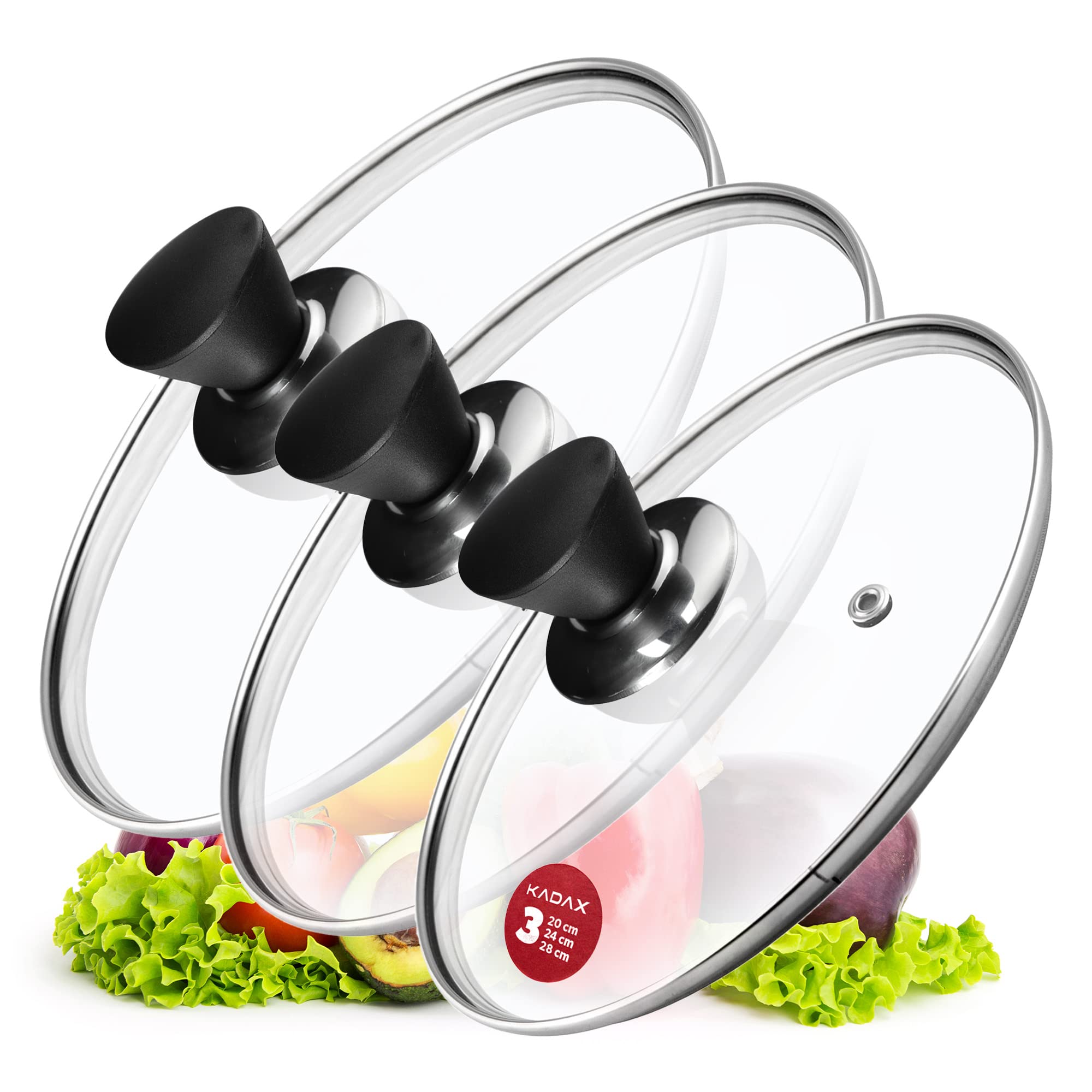 Couvercle en verre thermorésistant KADAX avec poignée isolante pour une cuisson parfaite