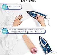 Vista 5 de MOLIGOU Sastres Clapper con cojín de alfiler, pinza de madera para acolchar, herramienta de costura para planchar