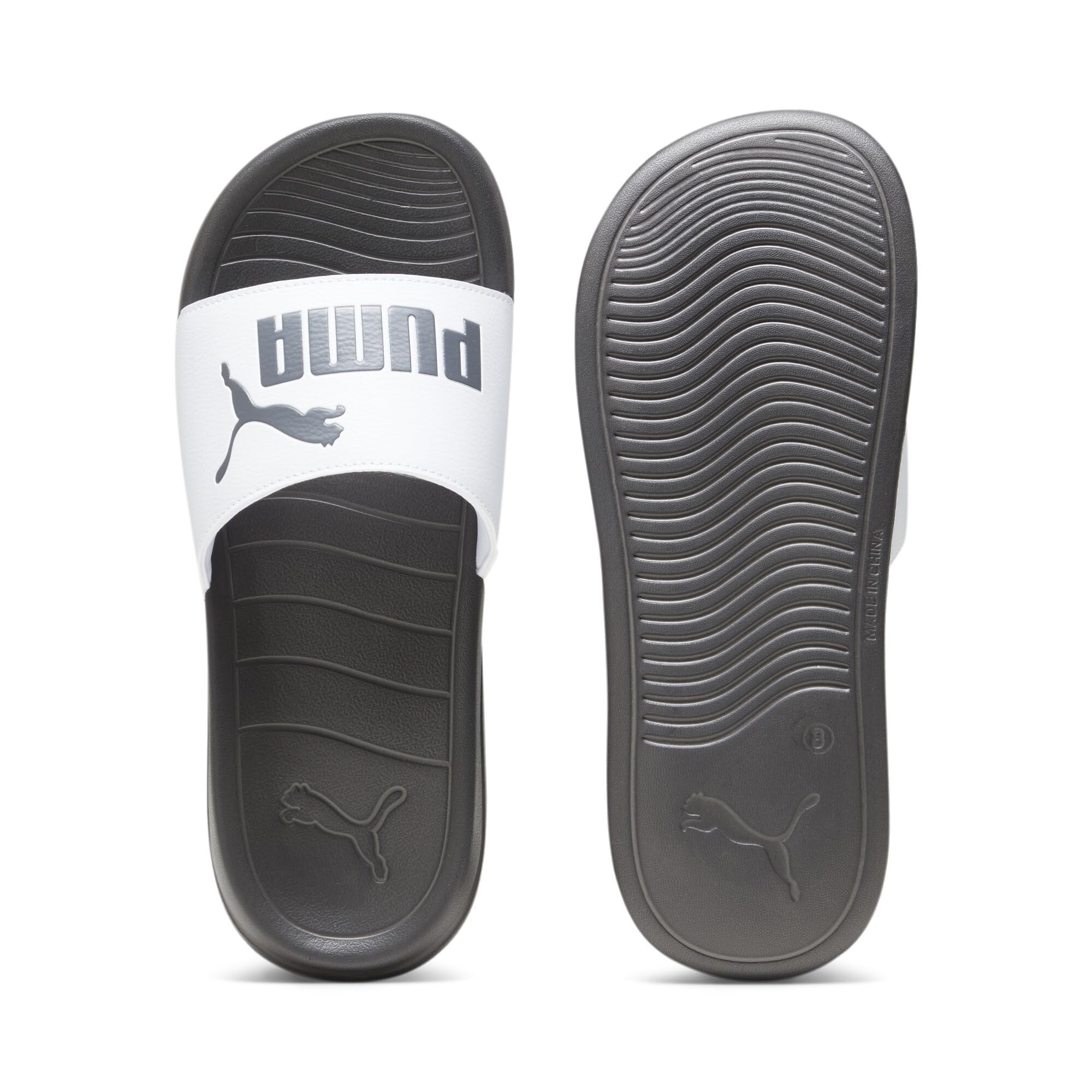 Puma Popcat 20 Slide Sandalen für Erwachsene, Puma White-Dark Coal, 14 UK – Ansicht 3