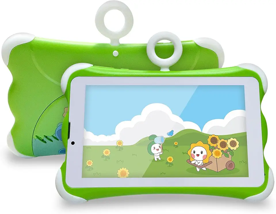 Tablet Infantil Tela HD de 7 Polegadas 1280x800 com Proteção para os Olhos Dual SIM Três Slot Cartões Processador 3GB 32GB MTK6582 Bateria 6000mAh Android Escola