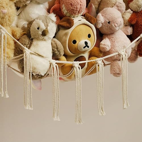 Miniatura 4 de Stuffed Animal Storage Hammock or Net Corner - Large Toy Hammock Net for Stuffed Animals Room Decor - Cute Stuff Animal Organizer Plush Holder -