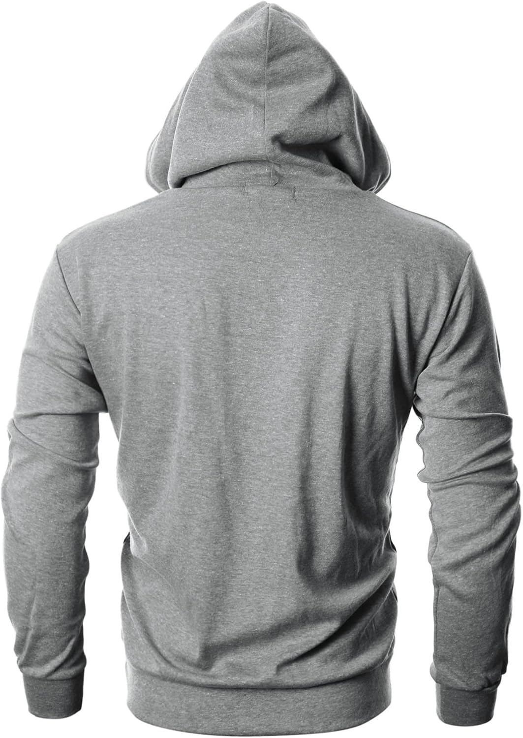 Ohoo Mens Slim Fit Plain Pullover Hoodies Soft Cotton Fabric Sweatshirt Lightweight Long Sleeve with Kanga Pocket