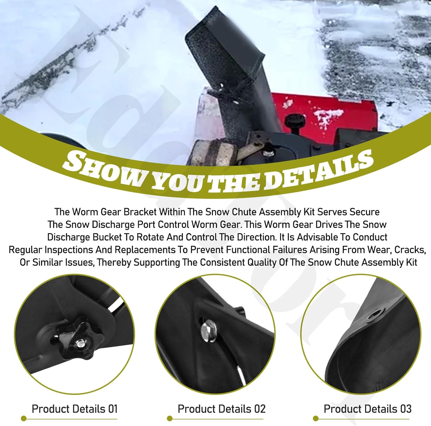 762222MA Chute Assembly Kit w/Worm Bracket & Chute Rotater Wormgear Compatible with BS Murray Craftsman Snow Throwers MT325847MA, MT325847, 325847MA, MT334234, Replace 325847MA, 325864, 76221MA