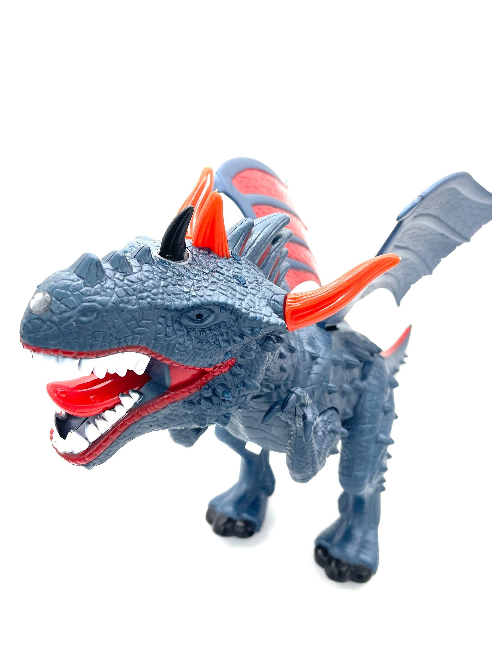 Luna24 Dragon cracheur de feu RC avec télécommande, LED rouge, générateur de vapeur