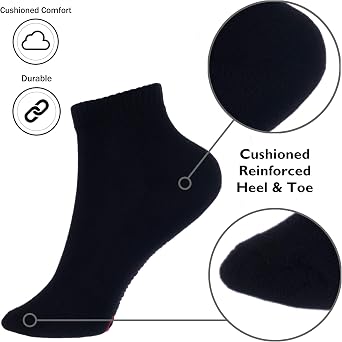 Alpine Swiss 8 Mens Ankle Socks Athletic Cotton Sock Size 6-12 Moisture Wick Cushion Quarter Length Sock Reinforced Heel Toe