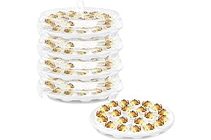 4-Piece Round Deviled Egg Platters with Lids