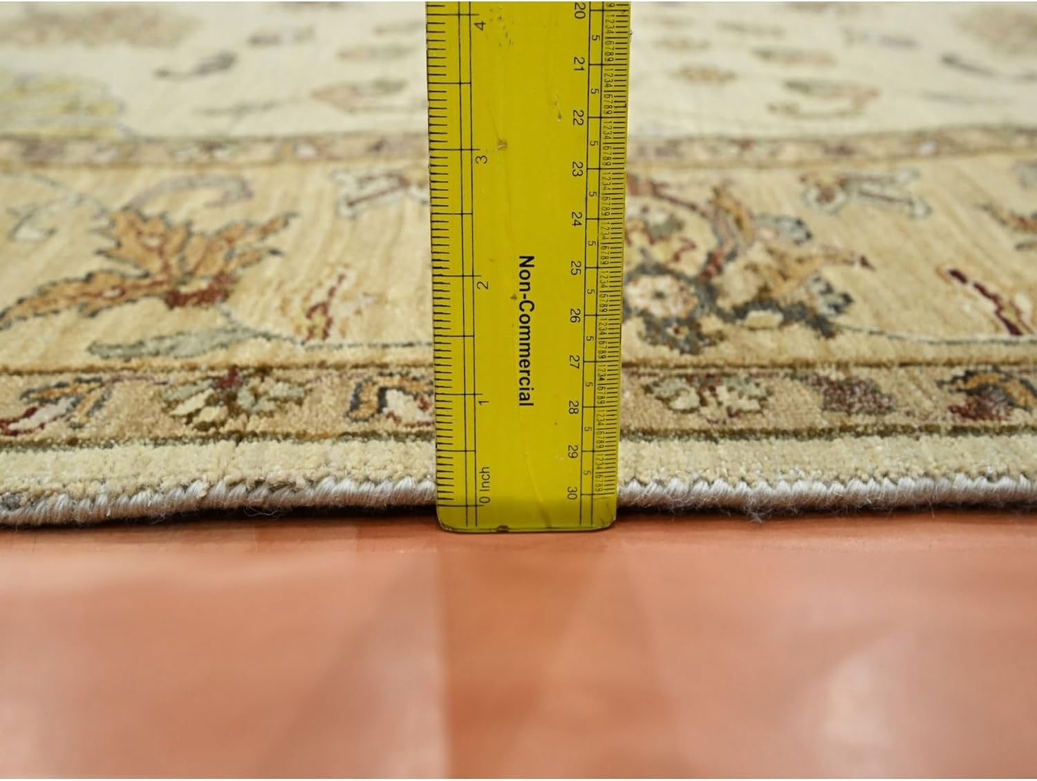 Hand Knotted Oriental Rug, Ivory, Pure Wool, 5'8"x7'10", Agra Ziegler Design, Vegetable Dyes