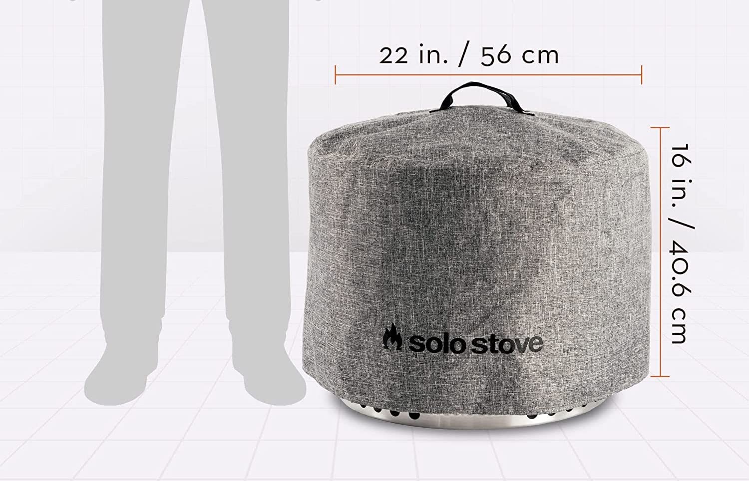 Solo Stove Cubierta Bonfire, Cubierta protectora, Accesorios para el Brasero Bonfire, Impermeable, poliéster recubierto de PVC con soportes interiores de aluminio, ⌀ 56 cm, altura 40,6 cm, Gris