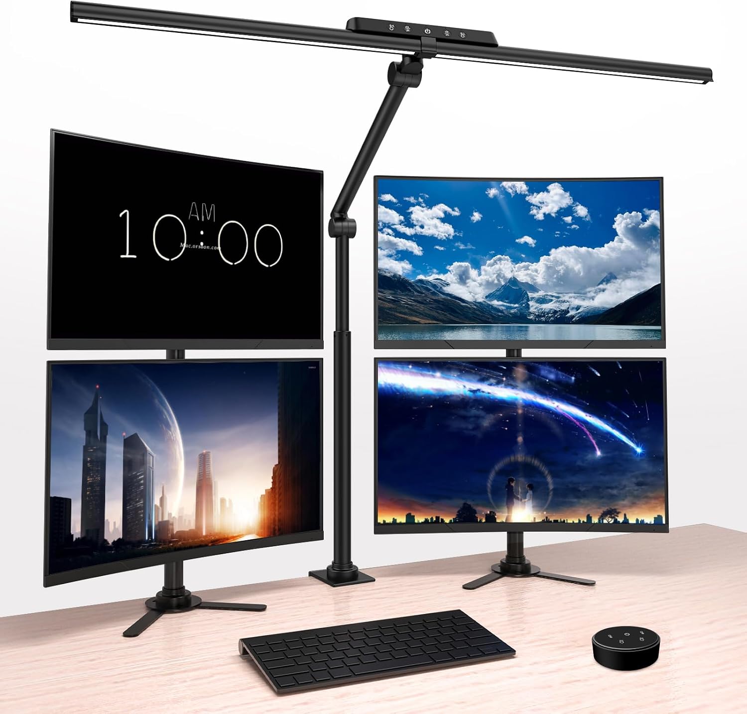 OOWOLF 24W Schreibtischlampe LED   81.5 cm Volles Spektrum Gestensteuerung & Fernbedienung Beleuchtung Tischlampe 5 Farbmodi Blendschutz f r Multifunktion Heimb ro Video Produktion Spiel eSports [Energieklasse F]