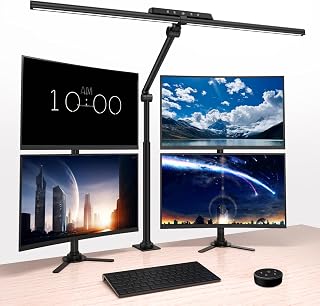 OOWOLF 24W Schreibtischlampe LED – 81.5 cm Volles Spektrum Gestensteuerung & Fernbedienung Beleuchtung Tischlampe 5 Farbmodi Blendschutz für Multifunktion Heimbüro, Video Produktion, Spiel eSports