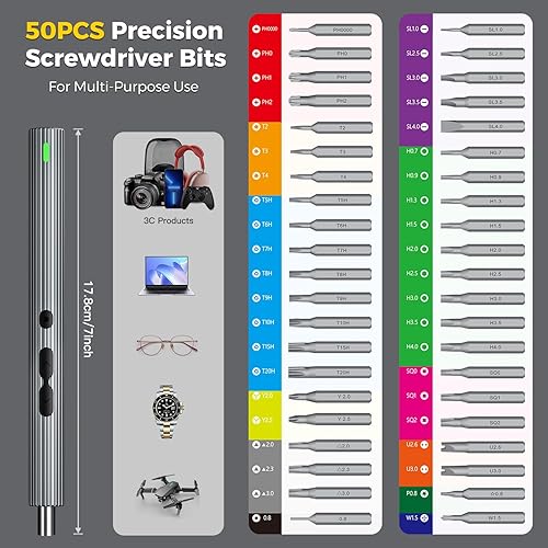 Miniatura 6 de UF-TOOLS - Juego de destornilladores eléctricos 58 en 1, kit de destornilladores inalámbricos recargables, kit de herramientas de reparación de