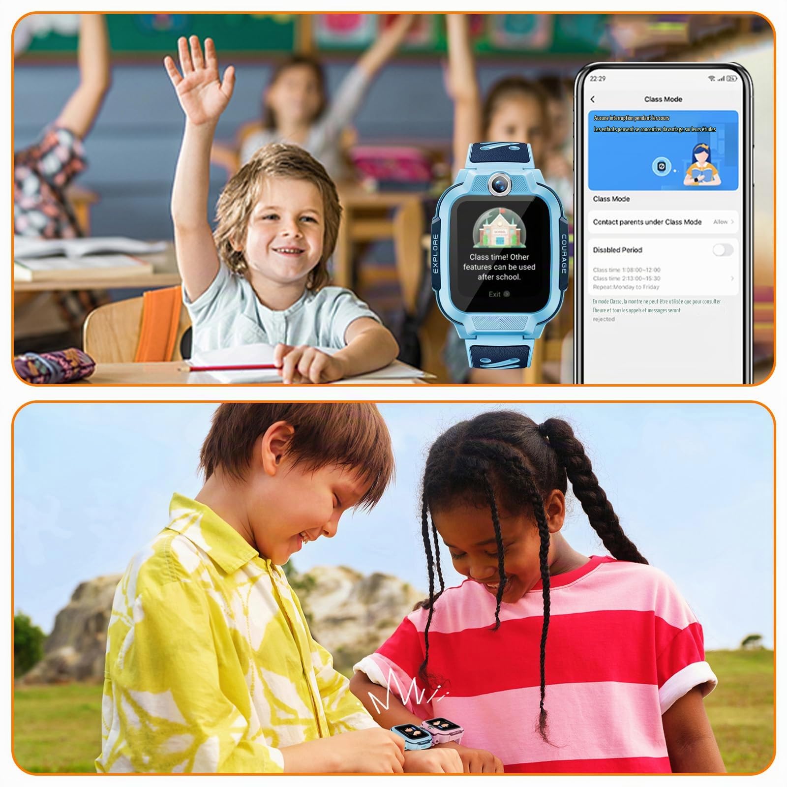imoo Z3 Montre Connectée Enfant avec Carte SIM et GPS,4G Appel Vidéo Bleu | Montre Téléphone avec SIM,SMS,Mode campus sans jeux,IP68 étanche,chat familial,Blocage Appels Inconnus,Podomètre,SOS,Caméra