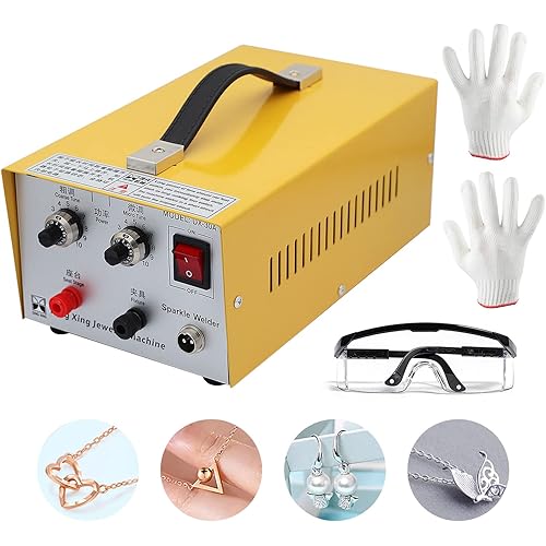 Jewelry Spot Welder, Portable Plasma Welding Machine for Gold, Silver, Platinum, Handheld Precision Jewelry Welding Kit for Jewelry DIY Repair (Yellow)