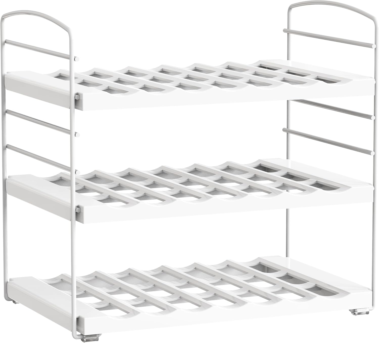 Simple Houseware Water Bottle and Travel Mug Cabinet Adjustable Storage Rack Organizer, White - Image 5