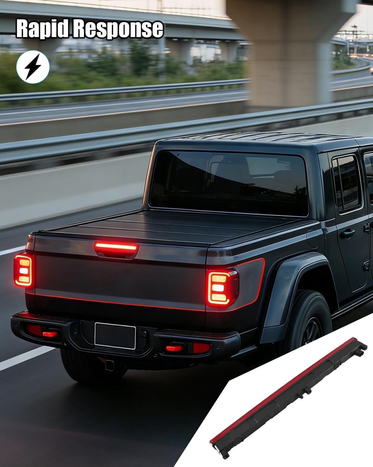 923-297 Center High Mount Stop Light Fit for Jeep Gladiator 2020 2021 2022 2023 2024 2025 Replace 68338388AC