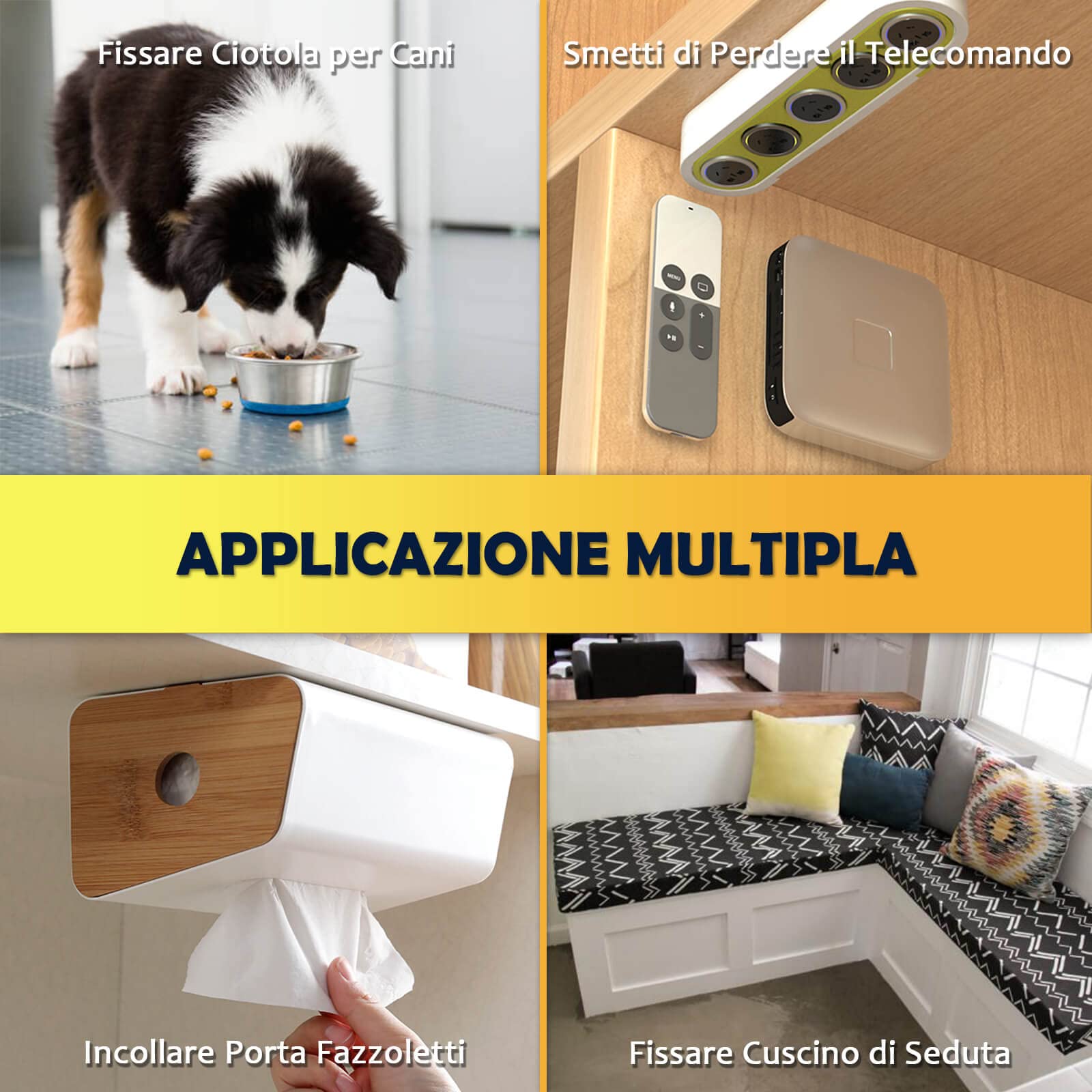 Nastro Adesivo 3 Metri 30 mm, Strisce Laccio Adesivo Aderenza Forte, Autoadesivo Hook Loop per Lavori di Casa, DIY (Nero, 30 mm x 3 m)