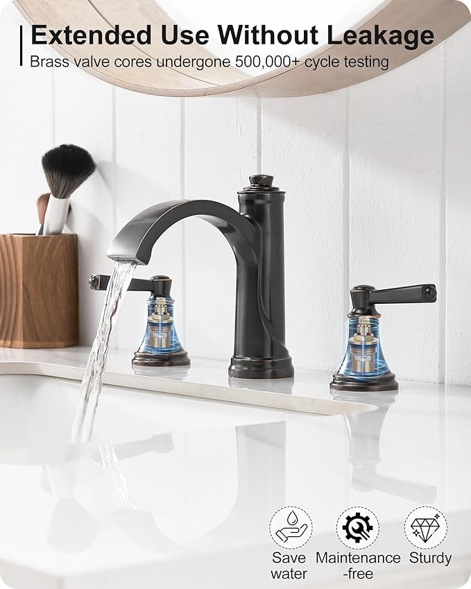 Grifería Lavamanos 3 Huecos 4-16 Pulgadas Bronce Envejecido miniatura 7