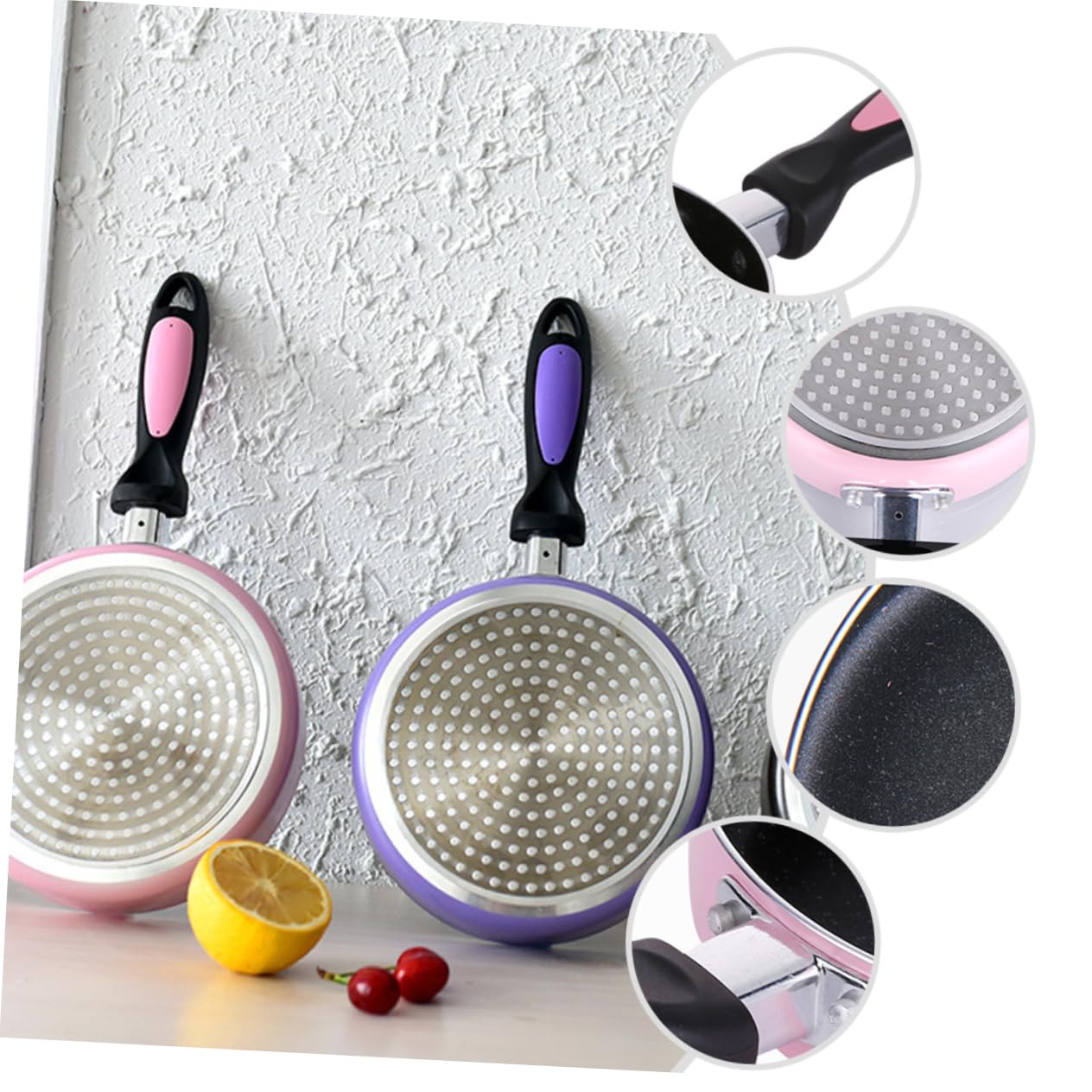 COLLBATH Rosa Eierpfanne 16cm aus Aluminiumlegierung Antihaft