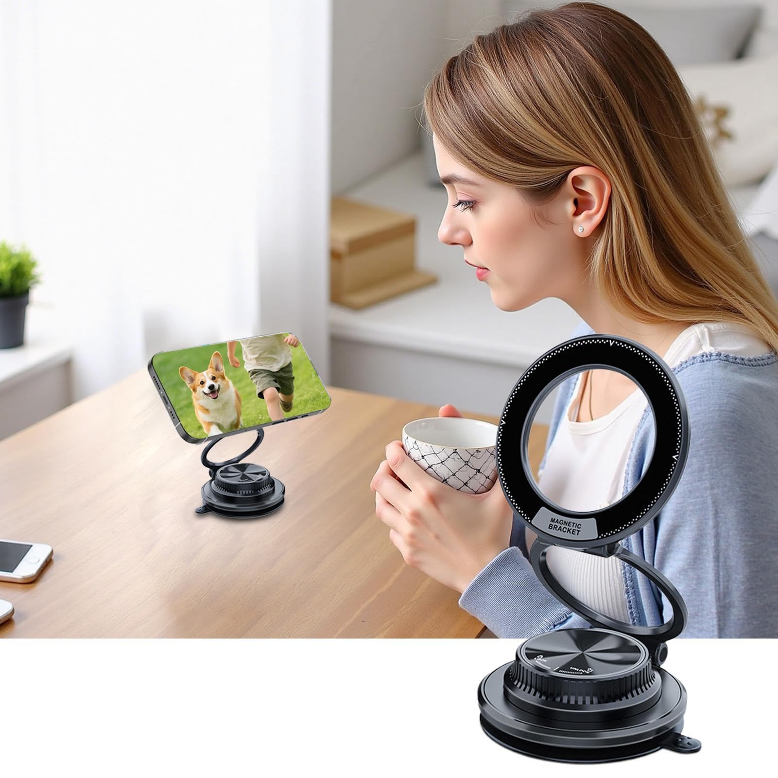 Soporte Magnético Para Teléfono Móvil de Coche Almohadilla Plegable