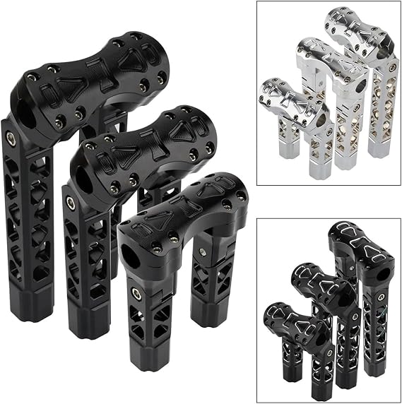 Shock Absorber For Spo&rtster 883 1200 For Softail For Fatboy For Dyna 25mm Pullback Handlebar Risers Straight Adjust Riser Clamp Handle Bar Risers Motorcycle(8.5inch Black)