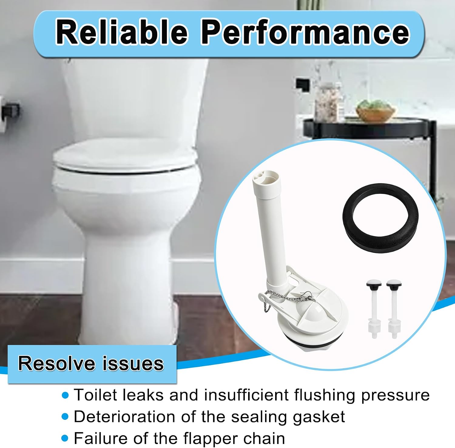 Toilet Flush Valve Kit for American Standard Champion 4 for Titan for Duravit Toilet Parts,Flush Valve Replacement 4149a 4215a 4260 4266 2002 2018 2023 231AA 231BA,Includes Flapper/Gasket/Bolt Kit